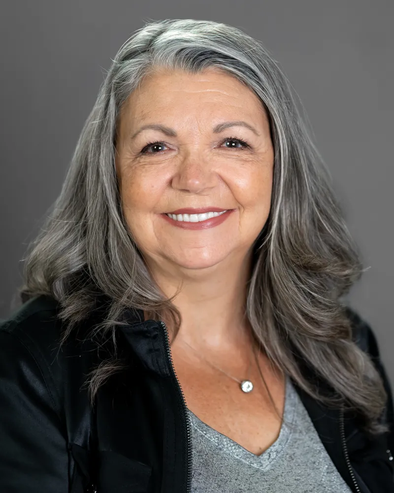 a woman with long hair