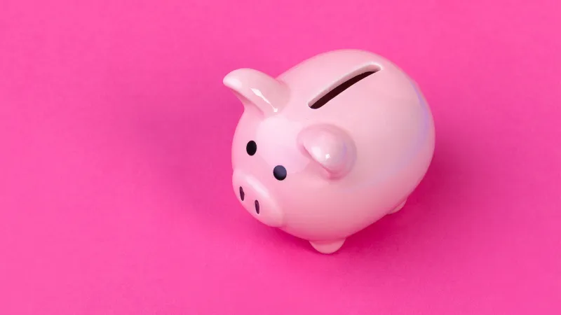 a pink piggy bank