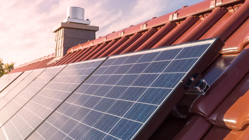 solar panels on a roof