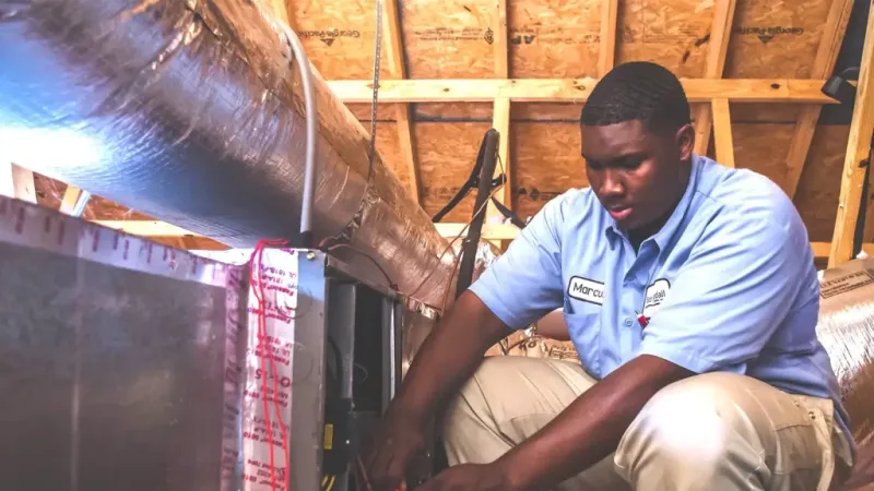 a man working on a machine