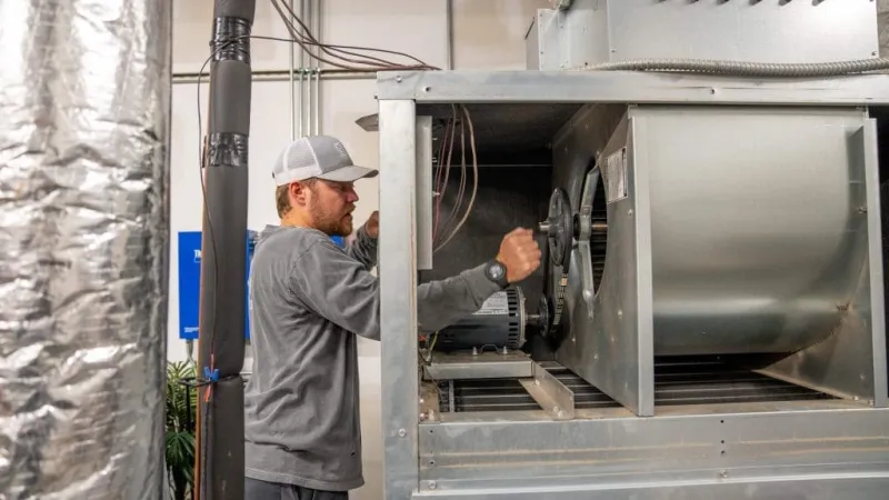 a man working on a machine