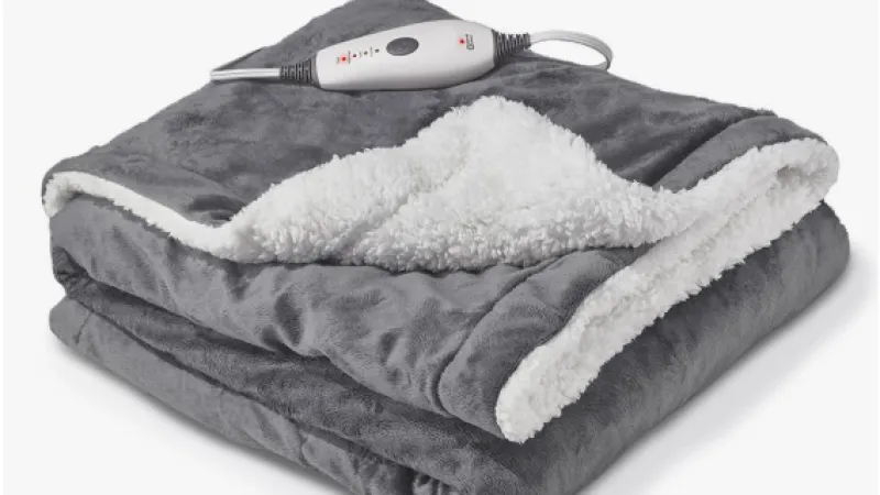 a grey and white knitted item
