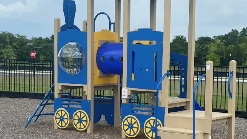 a play structure with wheels