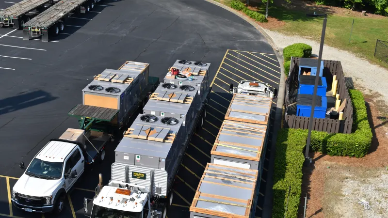 Trucks with Commercial HVAC to be installed by Estes Commercial Team