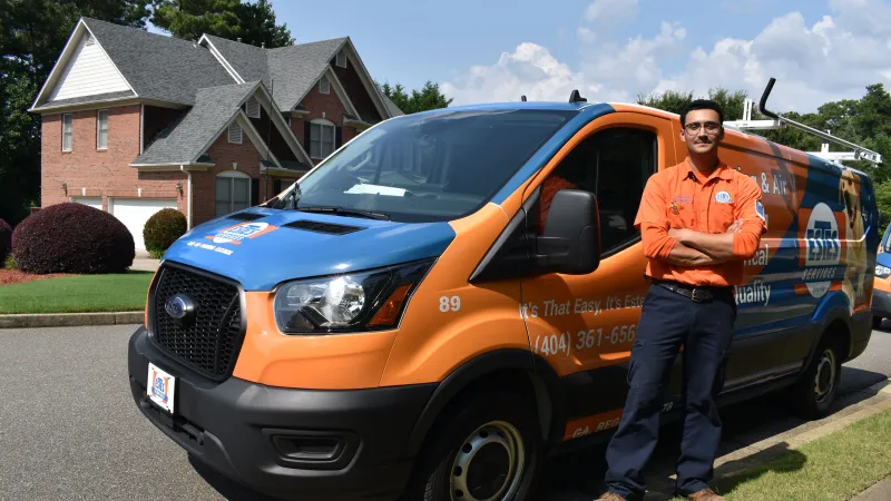 Estes Services Truck and Nick, our HVAC technician
