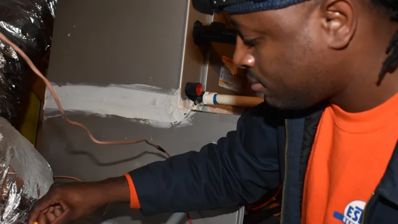 Brandon, Estes Tech checking a Furnace in Marietta, Georgia
