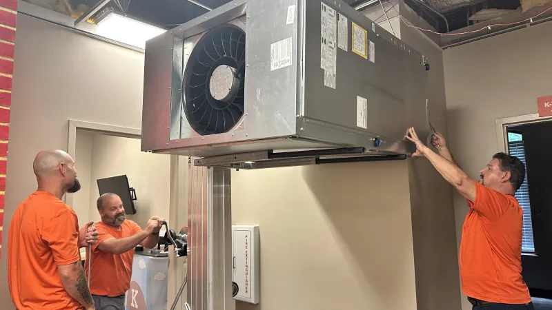 Carrier. Commercial HVAC installation. Flowery Branch, Georgia