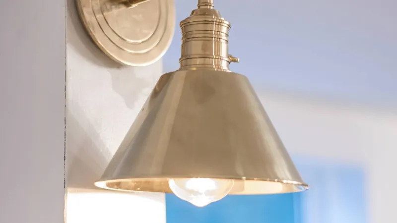 a light bulb from a ceiling