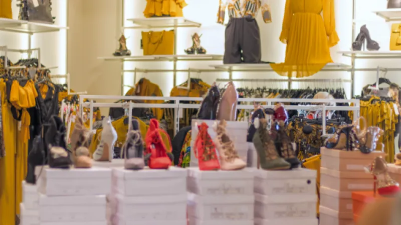a store with shoes on display