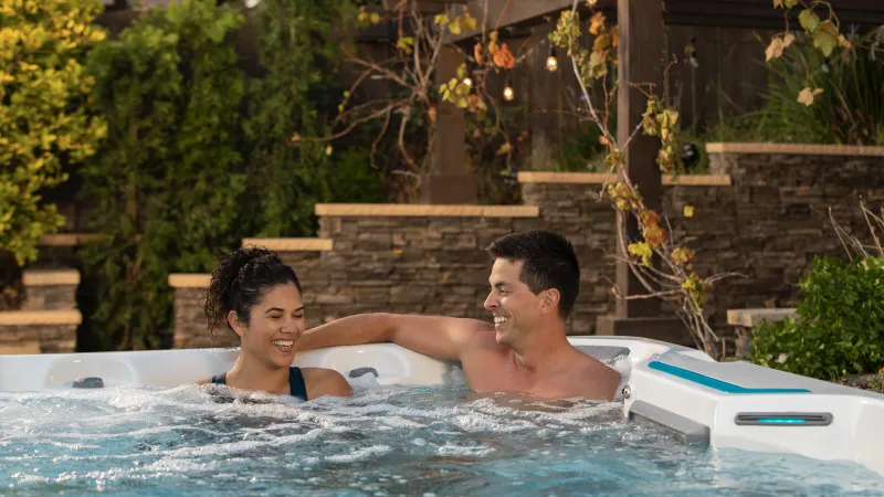 Couple in a swim spa