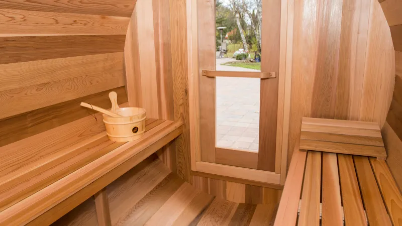 inside of a sauna