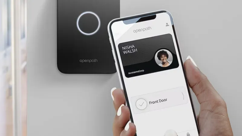 openpath mobile app unlocking a door