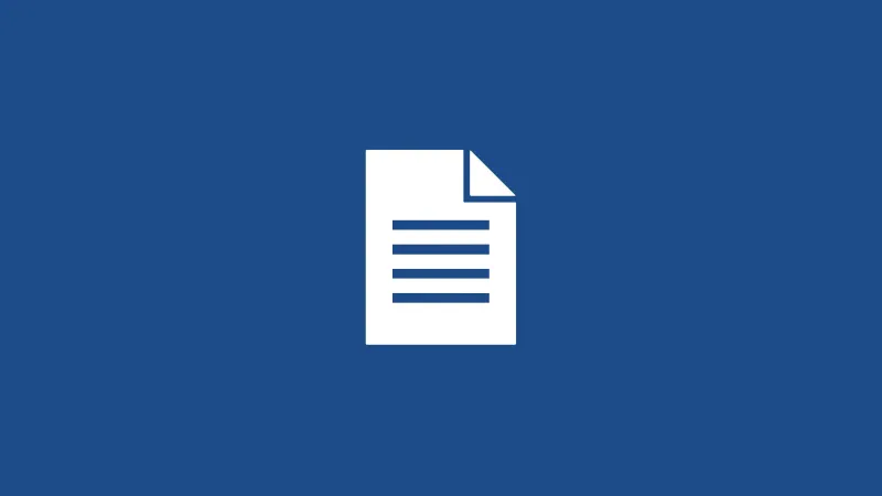 White document icon with lines on a blue background symbolizing text or file content