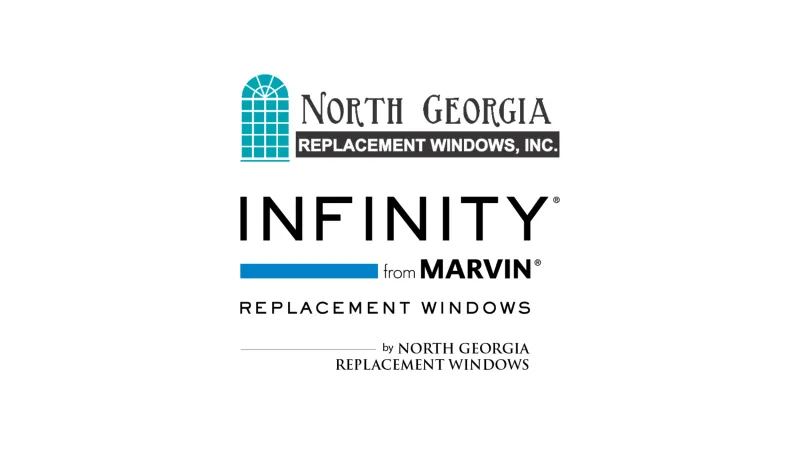 Logo for North Georgia Replacement Windows featuring Infinity from Marvin replacement windows branding.
