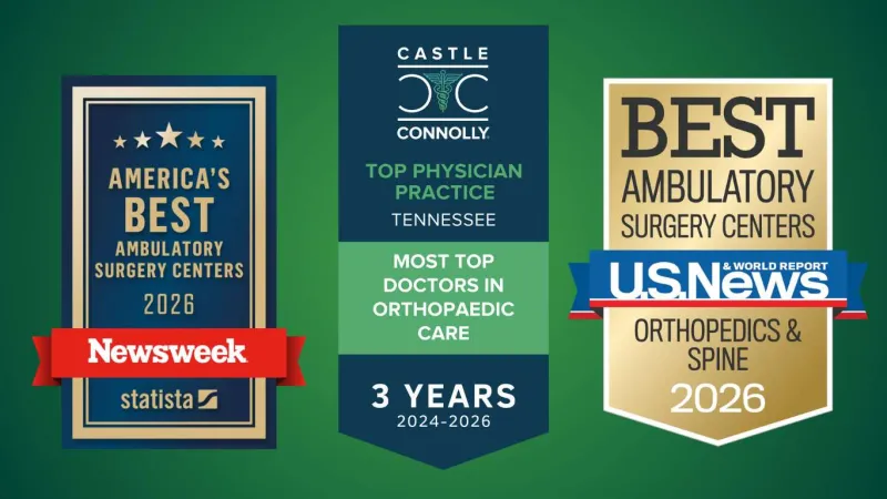 Awards and recognitions for ambulatory surgery centers and top orthopedic doctors from Newsweek and U.S. News 2026