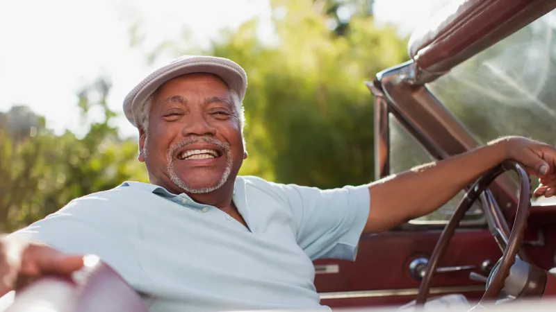 a person driving a car