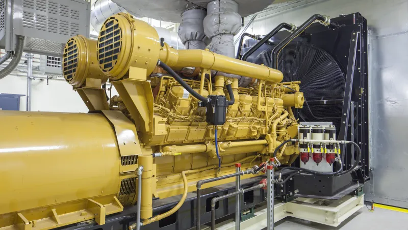 a large yellow machine in a room