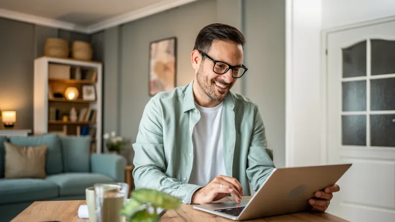 a man using a laptop