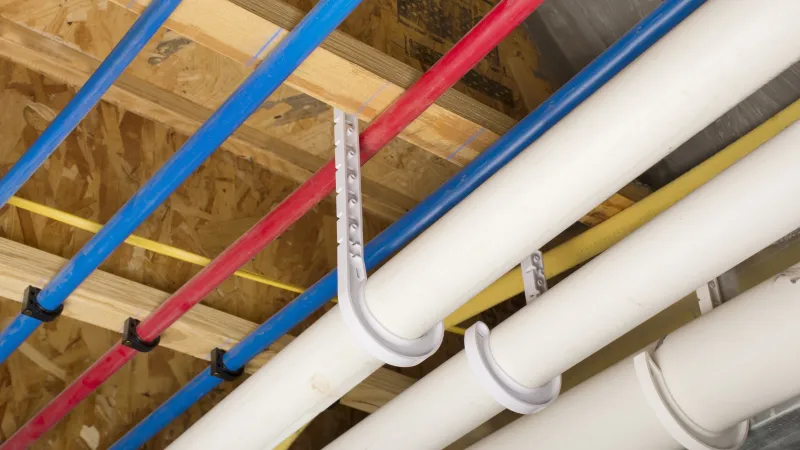 blue and red pipes