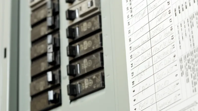 electrical panel close up
