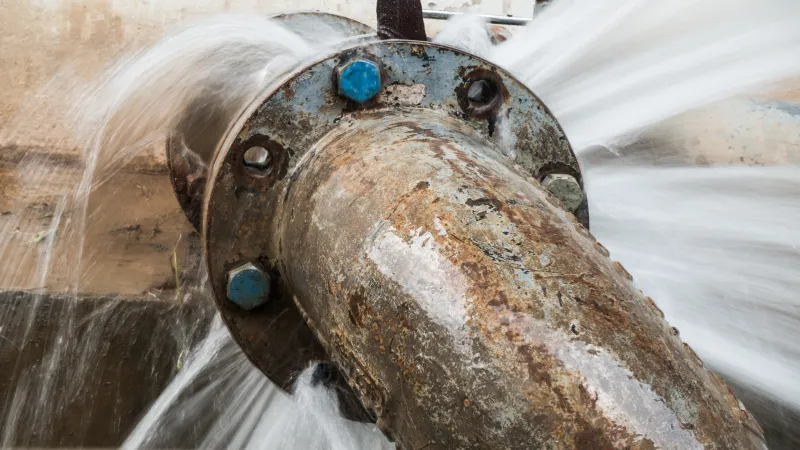 water main leaking