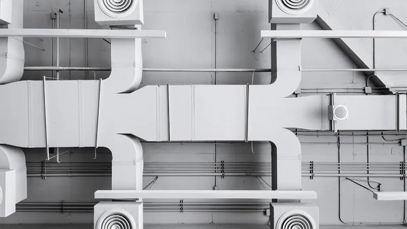 a black and white photo of a ducts