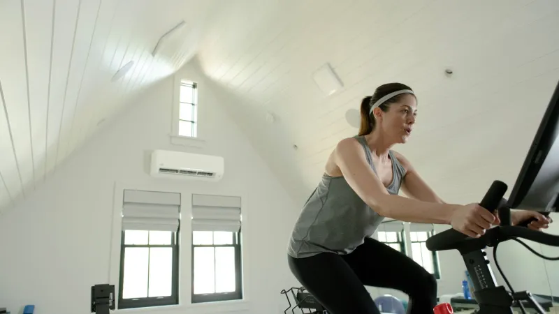 a woman working out in a gym