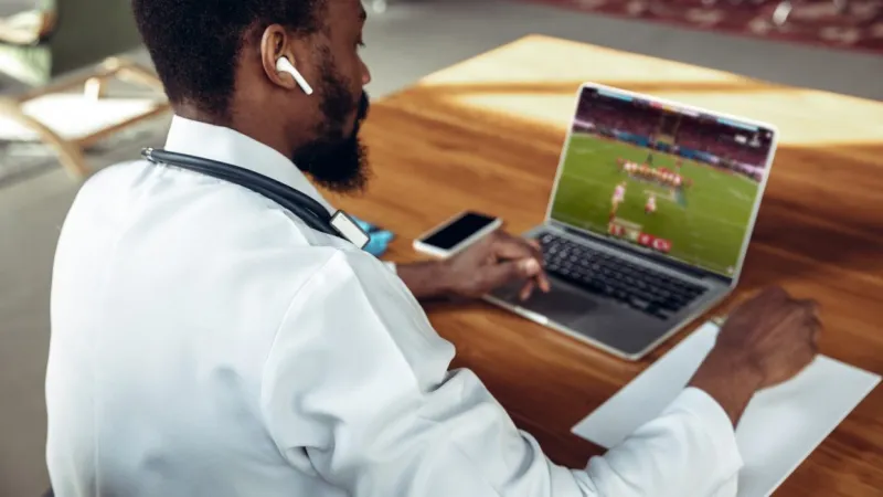 a man using a laptop
