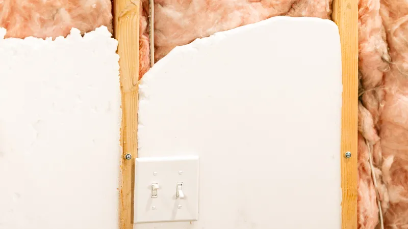 injection foam in a wall cavity