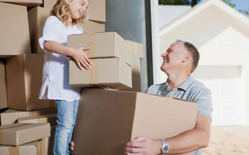a person sitting in a box