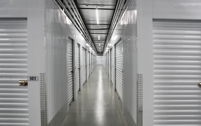 a long hallway with white walls