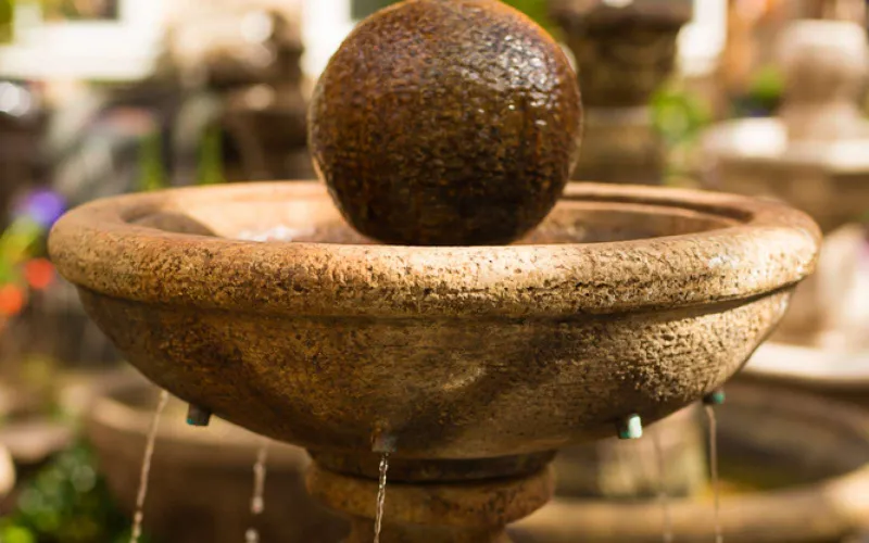 a close up of a bowl fountain
