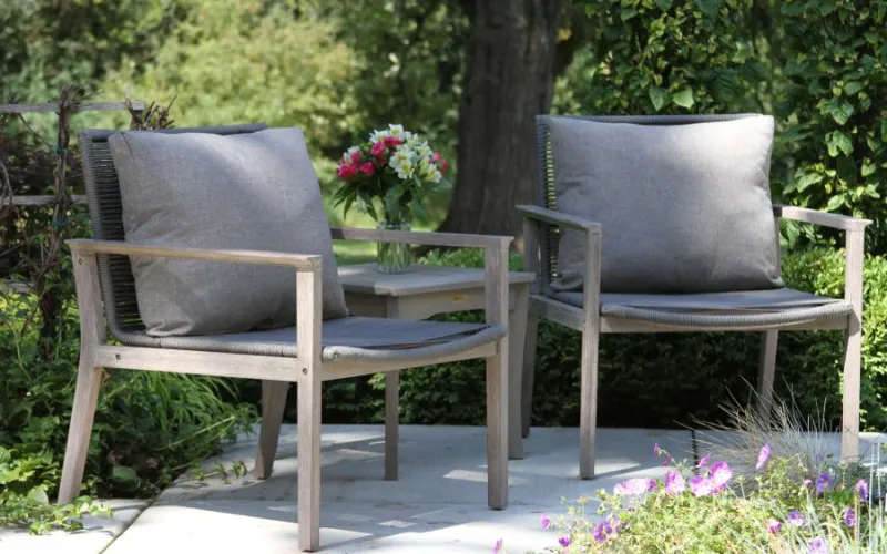 Patio chairs in garden