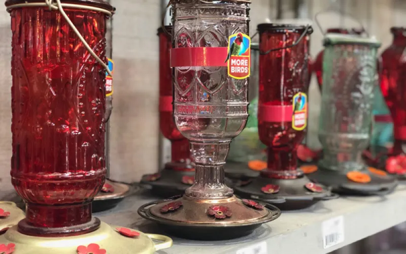 glass hummingbird feeders