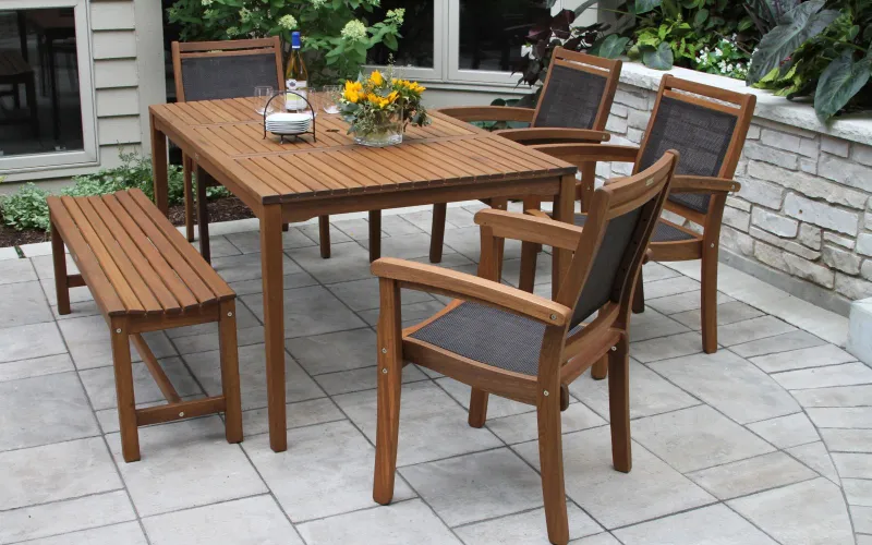 Teak patio furniture dining set