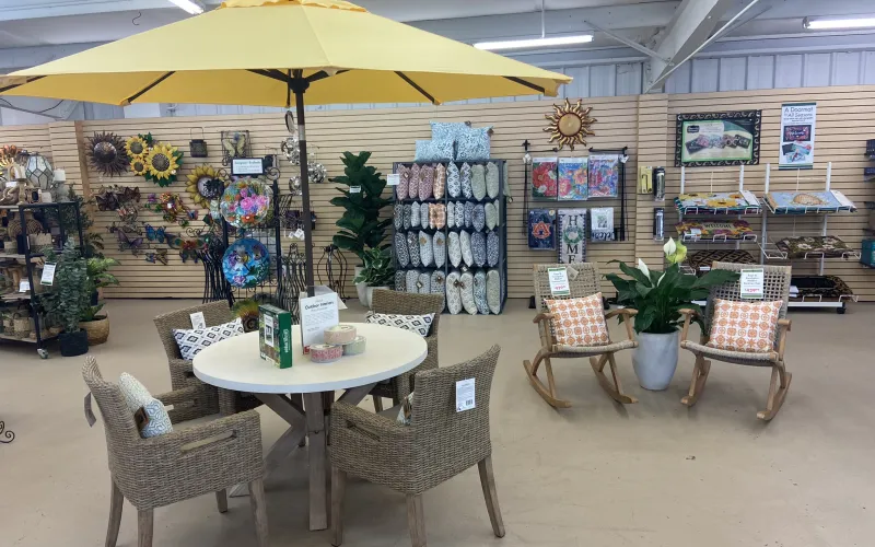 a restaurant with a table and chairs