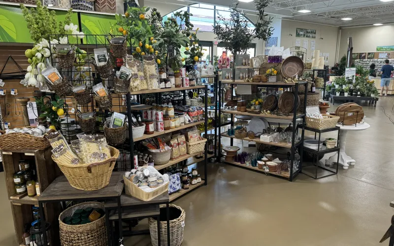 a store with baskets and baskets