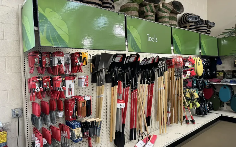 a wall full of various items