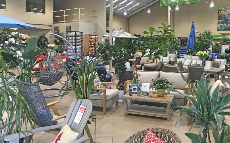 a room filled with furniture and a table