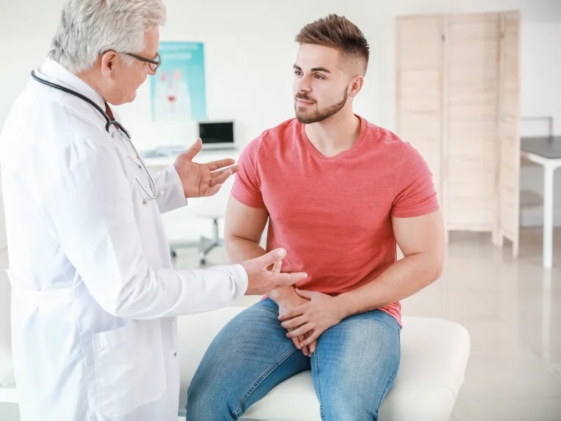 a doctor talking to a patient