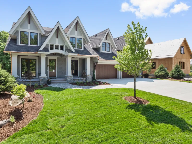 a house with a large front yard