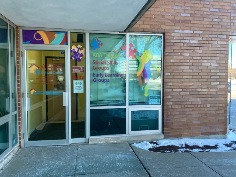 a store front with a window