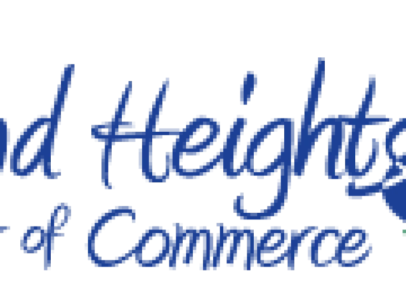 Colorful logo of Maryland Heights Chamber of Commerce featuring a yellow building and blue-green elements.