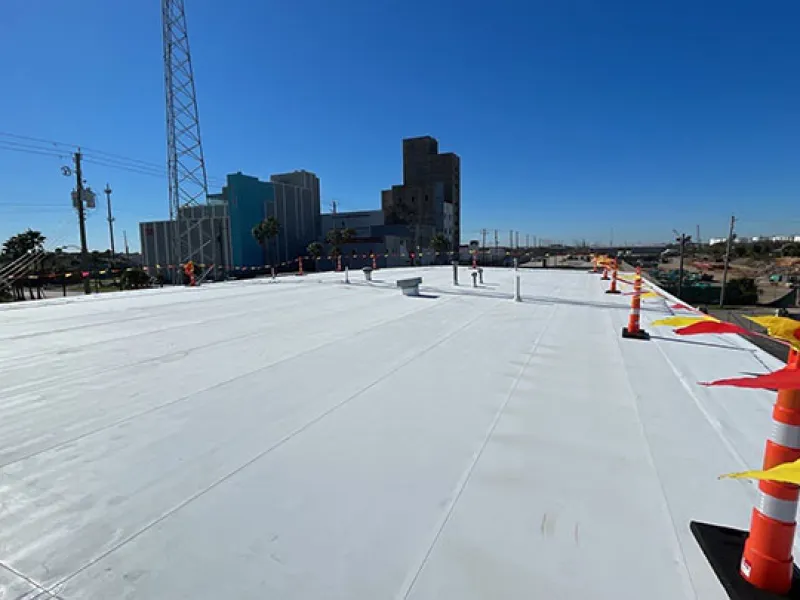 Mattco commercial flat roof replacement project Texas