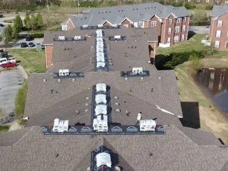 Mattco multi-family apartment complex roof repair aerial view Texas