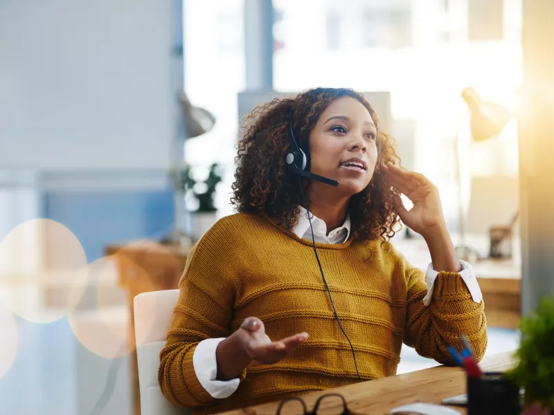 a woman wearing headphones