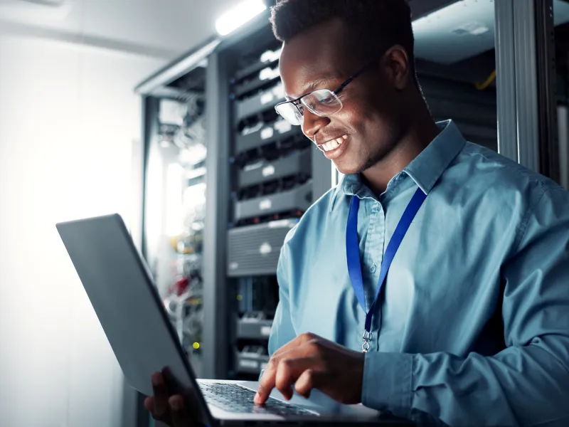 a man working on a laptop