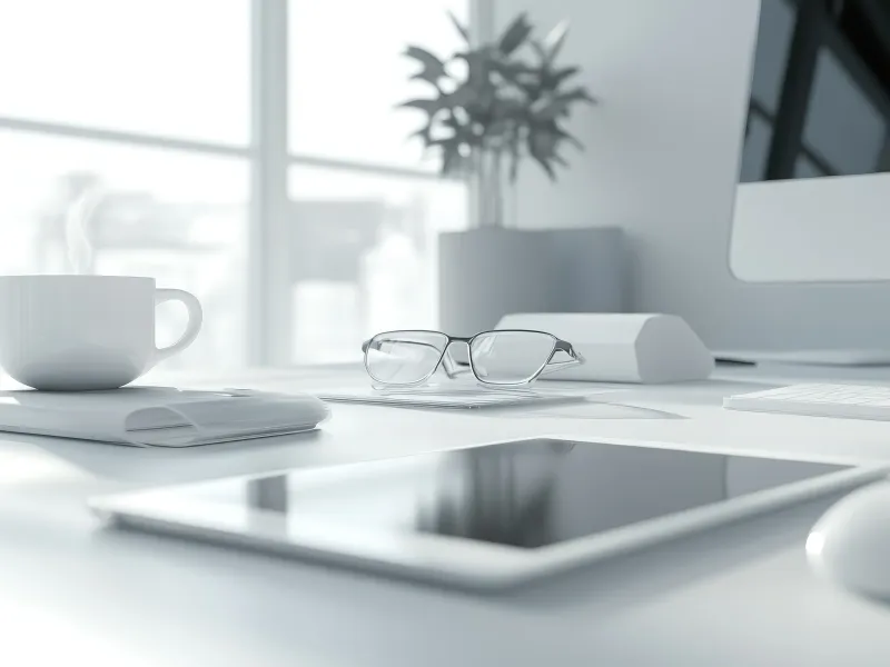 a white table with a white mug and glasses on it