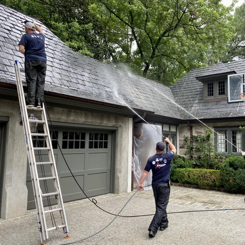 a group of men on a ladder