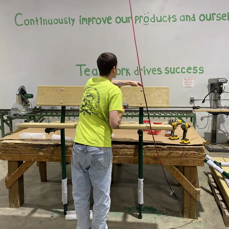 a man working on a project